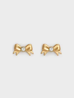 Paige Crystal-Bow Stud Earrings