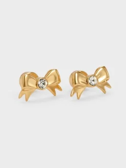 Paige Crystal-Bow Stud Earrings