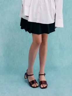 Patent Ankle-Strap Heeled Sandals