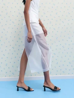 Patent Buckle-Strap Heeled Mules