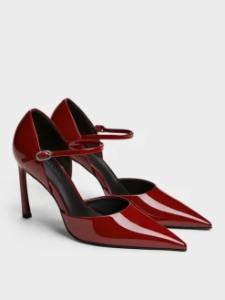 Patent Pointed D'Orsay Stiletto Pumps