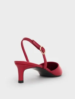 Patent Pointed Slingback Kitten Heels