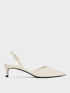Patent Pointed Slingback Kitten Heels