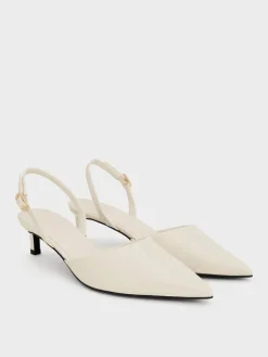Patent Pointed Slingback Kitten Heels