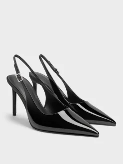 Patent Pointed Slingback Pumps