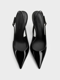 Patent Pointed Slingback Pumps