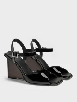 Patent Translucent-Heel Wedges