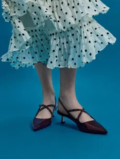 Pauline Patent Crossover Kitten Heels