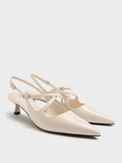 Pauline Patent Crossover Kitten Heels