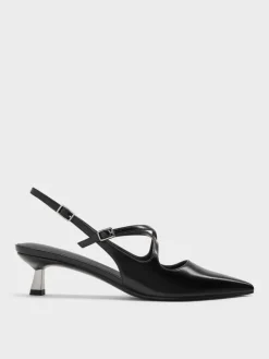 Pauline Patent Crossover Kitten Heels