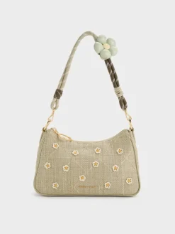 Philomena Raffia Flower Crossbody Bag