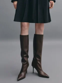 Pointed Stiletto Knee-High Boots