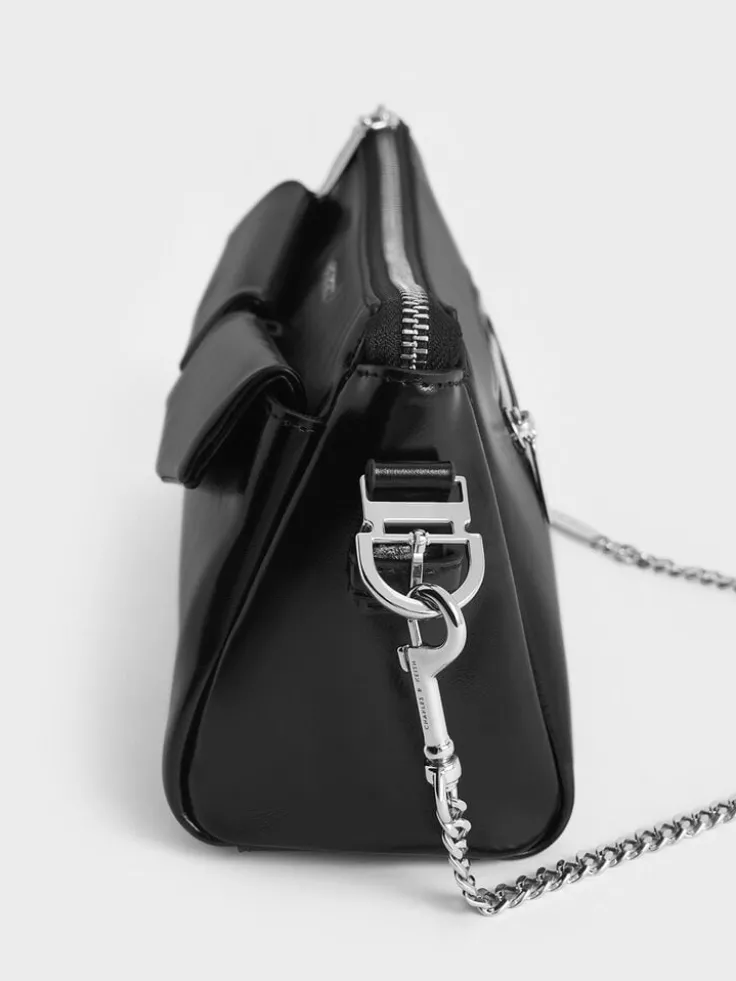 Rachel Front-Pocket Chain Shoulder Bag