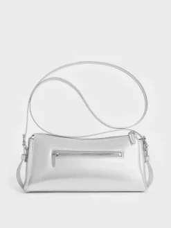 Rachel Metallic Front-Pocket Chain Shoulder Bag