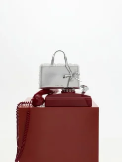 Raina Metallic Lace-Trim Tote Bag