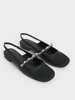 Rio Beaded Chain-Link Slingback Flats