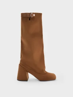 Robbie Faux Suede Heeled Knee-High Boots