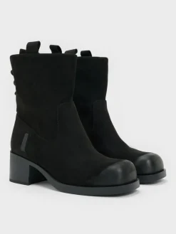 Rosamond Faux Suede Back-Lace Calf Boots