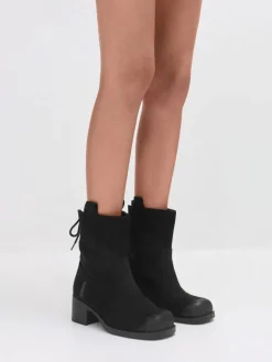 Rosamond Faux Suede Back-Lace Calf Boots