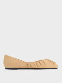 Ruched Bow Ballet Flats