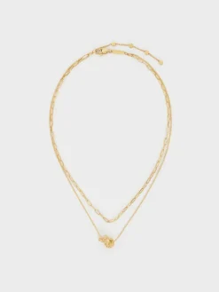 Sable Rope-Knot Double-Chain Necklace