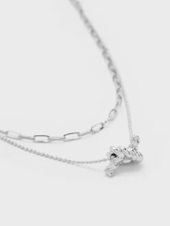 Sable Rope-Knot Double-Chain Necklace