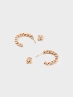 Sable Rope-Knot Hoop Earrings
