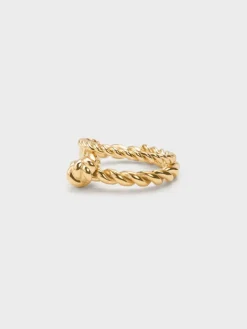Sable Rope-Knot Two-Ring Set