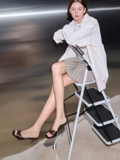 Sadira Satin Heeled Mules