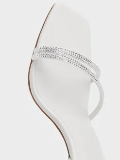 Satin Crystal Stiletto Sandals