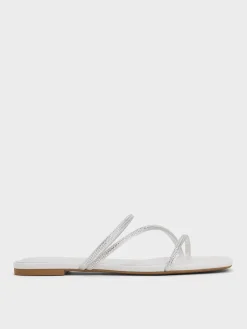 Satin Crystal Strappy Sandals