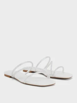 Satin Crystal Strappy Sandals