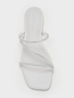 Satin Crystal Strappy Sandals