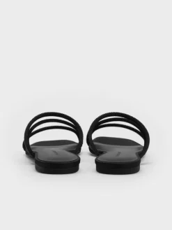 Satin Crystal Strappy Sandals