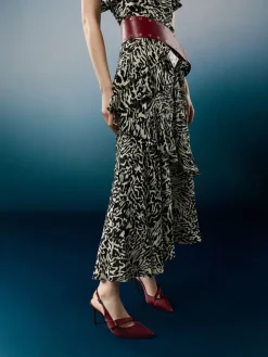 Satin Pleated-Strap Slingback Pumps