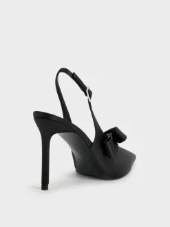 Satin Pleated-Strap Slingback Pumps