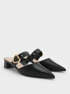 Sepphe Buckle-Strap Heeled Mules