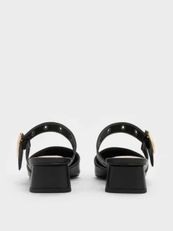 Sepphe Buckle-Strap Heeled Mules