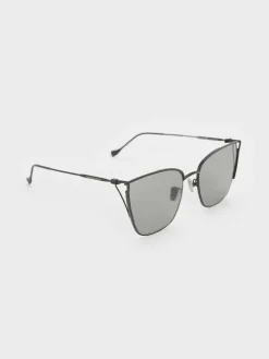 Shea Metallic-Rim Square Sunglasses