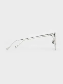 Shea Metallic-Rim Square Sunglasses