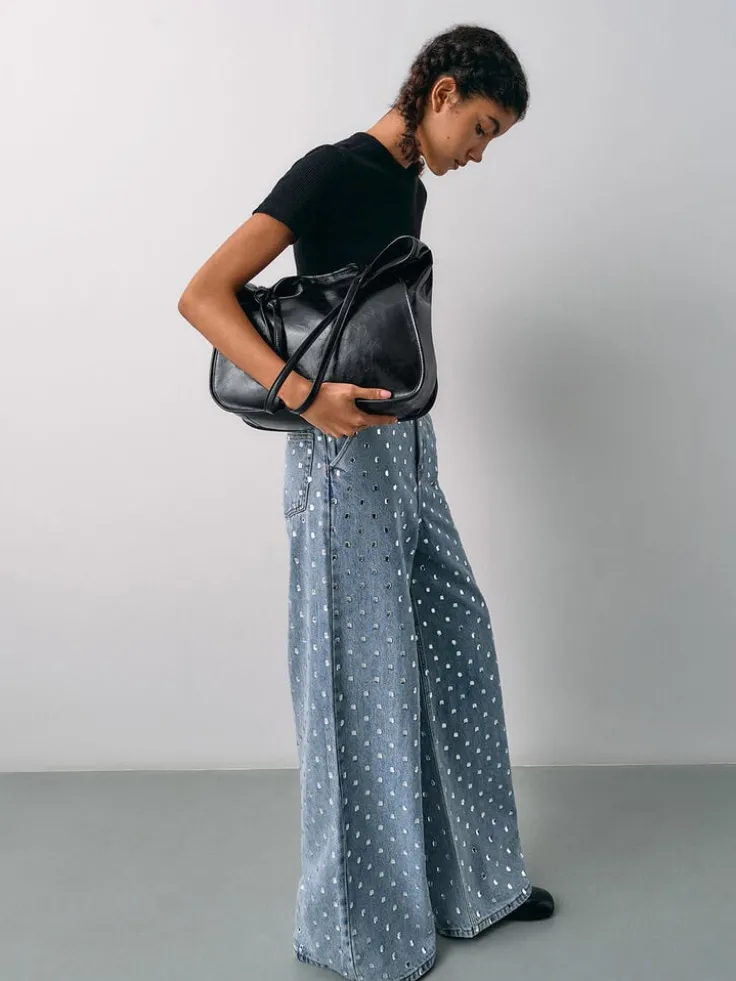 Sianna Crinkle-Effect Slouchy Tote Bag