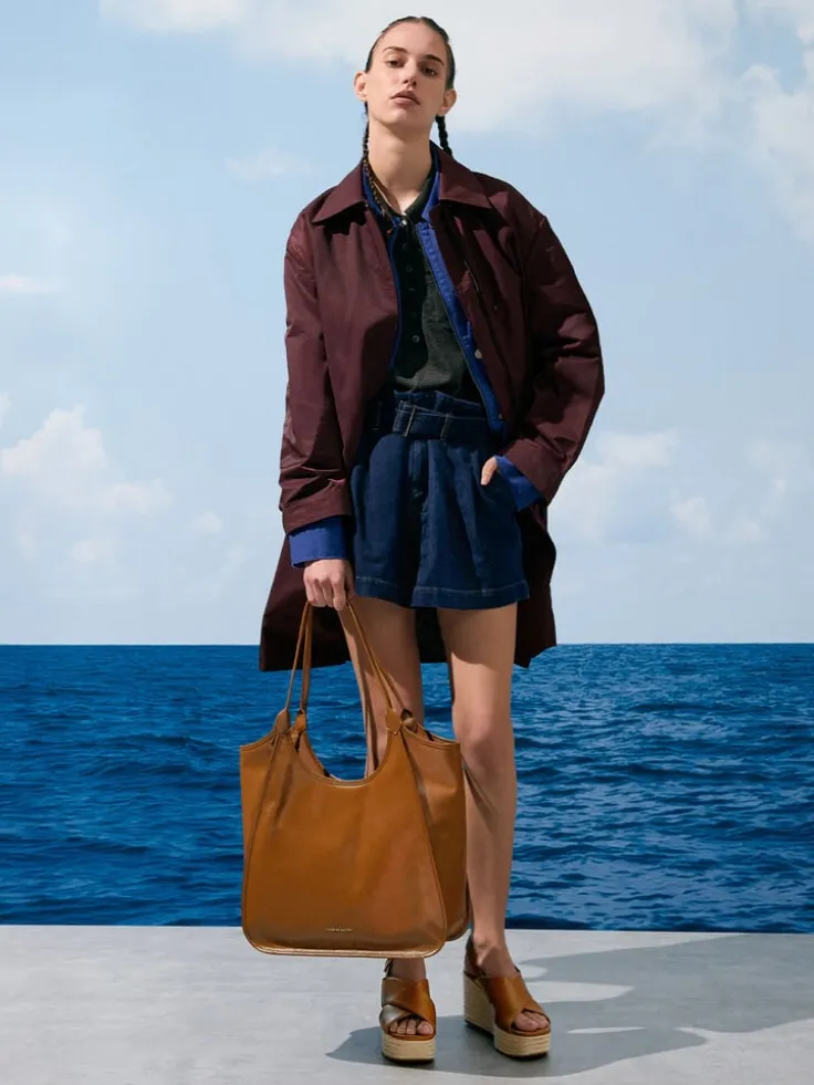Sianna Crinkle-Effect Slouchy Tote Bag