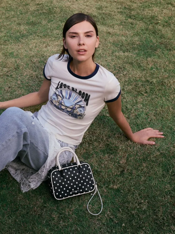 Sianna Polka-Dot Bowling Bag