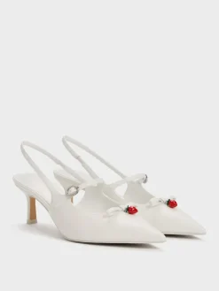 Sonali Strawberry Bow Slingback Pumps