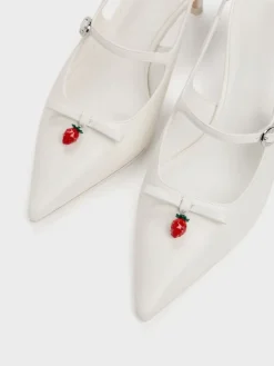 Sonali Strawberry Bow Slingback Pumps