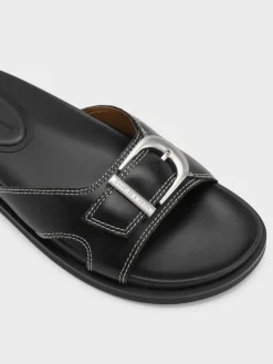 Stitch-Trim Buckled Slides