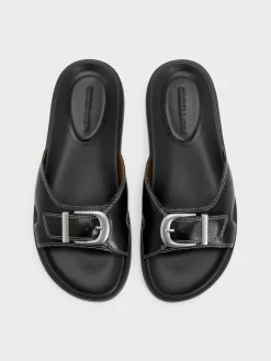 Stitch-Trim Buckled Slides