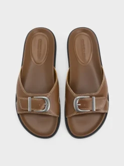 Stitch-Trim Buckled Slides