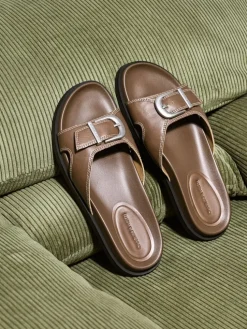 Stitch-Trim Buckled Slides