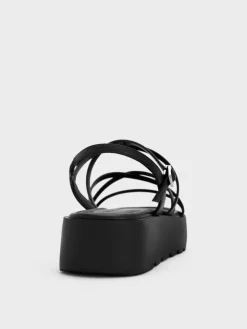 Strappy Ridged-Sole Flatform Sandals